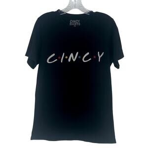 Cincy Shirts Women's Black CINCY Graphic Tee Shirt Size M Short Sleeve Crew Neck
